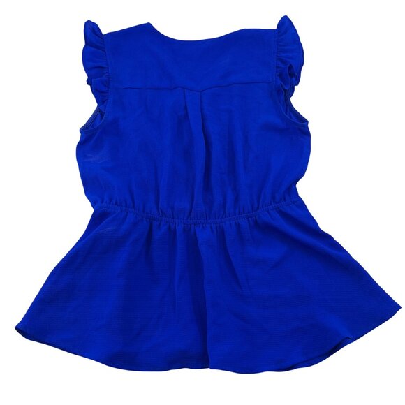 Monteau Los Angeles Womens Blue Sleeveless Wrap Top Medium tie front - Picture 5 of 5